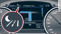 Painel de instrumentos: símbolo numa imagem de infravermelhos não visível